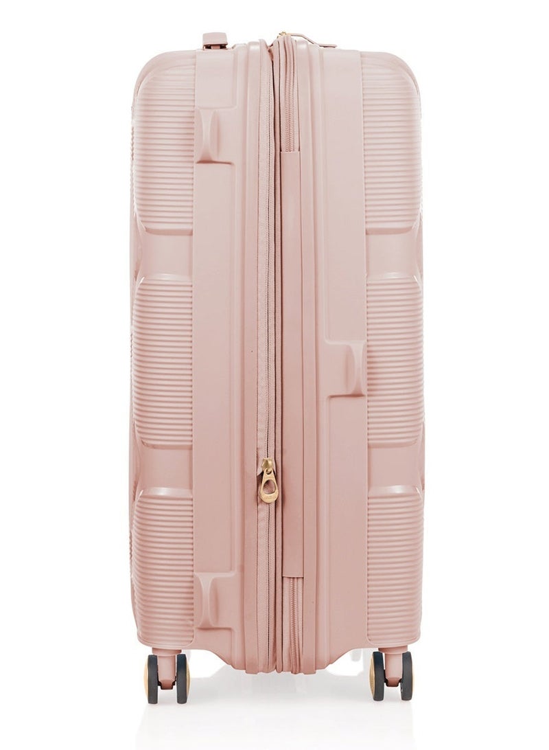 AMERICAN TOURISTER Instagon Suitcase, Check-In Size 69 cm / 25 inch, 4 Double Wheels, Hard Top, Polypropylene, Peach Blossom|DuoSaf™ Security Zipper|TSA 008 Lock|Optimov™ Shock Absorbing Wheels|Expandable - 3 Years International Warranty - Image 4
